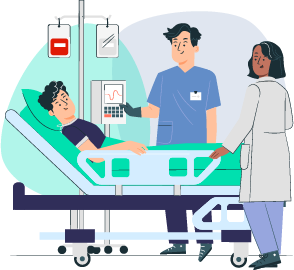 Doctor and Nurse providing Care to a Patient on the Hospital bed.